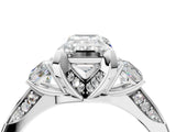 White gold Fancy Yellow Emerald Cut Brilliant Three-Stone Diamond Ring with Pavé Band and Four-Prong Setting_19