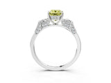 White gold Fancy Yellow Emerald Cut Brilliant Three-Stone Pave Band with Four-Prong Setting_3