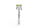 White gold Fancy Yellow Emerald  Cut Cathedral Pave Diamond Engagement Ring with Six-Prong Setting_34