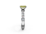White gold Fancy Yellow Emerald  Cut Channel Set Diamond Engagement Ring with Four-Prong Setting_259