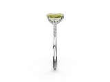 White gold Fancy Yellow Emerald  Cut Channel Set Solitaire Engagement Ring with Four-Prong Setting_180