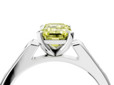 White gold Fancy Yellow Emerald  Cut Channel Set Solitaire Engagement Ring with Four-Prong Setting_182