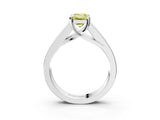 White gold Fancy Yellow Emerald Cut Cut Channel Set Solitaire Ring with Four-Prong Setting_15