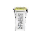 White gold Fancy Yellow Emerald Cut Cut Channel Set Solitaire Ring with Four-Prong Setting_17