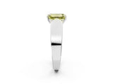 White gold Fancy Yellow Emerald Cut Cut Diamond Channel Set Solitaire Ring with Four-Prong Setting_110