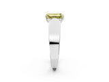 White gold Fancy Yellow Emerald Cut Cut Diamond Channel Set Solitaire Ring with Four-Prong Setting_146