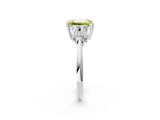 White gold Fancy Yellow Emerald Cut Cut Diamond Cluster Ring with Solitaire Band and Four-Prong Setting_39