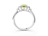 White gold Fancy Yellow Emerald Cut Cut Diamond Cluster Ring with Solitaire Band and Four-Prong Setting_40