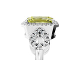 White gold Fancy Yellow Emerald Cut Cut Halo Diamond Infinity Band with Four-Prong Setting_5