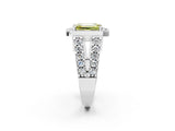 White gold Fancy Yellow Emerald Cut Cut Halo Split Shank Prong Set Ring_2