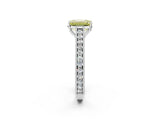 White gold Fancy Yellow Emerald Cut Cut Pave Band Milgrain Solitaire Ring_2