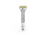 White gold Fancy Yellow Emerald Cut Cut Pave Split Shank Engagement Ring with Four-Prong Setting_14