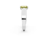 White gold Fancy Yellow Emerald Cut Diamond Channel Set Solitaire Ring with Four-Prong Setting_40