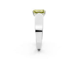 White gold Fancy Yellow Emerald Cut Diamond Channel Set Solitaire Ring with Four-Prong Setting_58