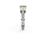 White gold Fancy Yellow Emerald  Cut Diamond Engagement Ring with Pavé Band and Four-Prong Setting_5