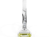 White gold Fancy Yellow Emerald Cut Diamond Engagement Ring with Side Stone Accents and Four-Prong Setting_12
