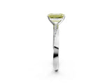 White gold Fancy Yellow Emerald Cut Diamond Engagement Ring with Side Stone Accents and Four-Prong Setting_14