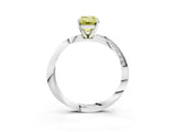 White gold Fancy Yellow Emerald Cut Diamond Engagement Ring with Side Stone Accents and Four-Prong Setting_15