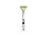 White gold Fancy Yellow Emerald Cut Diamond Engagement Ring with Side Stone Accents and Four-Prong Setting_86