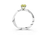 White gold Fancy Yellow Emerald Cut Diamond Engagement Ring with Side Stone Accents and Four-Prong Setting_87