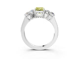 White gold Fancy Yellow Emerald  Cut Diamond Five-Stone Prong Set White Gold Ring_35