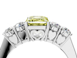 White gold Fancy Yellow Emerald  Cut Diamond Five-Stone Prong Set White Gold Ring_36
