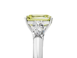 White gold Fancy Yellow Emerald  Cut Diamond Five-Stone Prong Set White Gold Ring_38