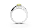 White gold Fancy Yellow Emerald Cut Diamond Halo Split Shank Engagement Ring_54