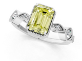 White gold Fancy Yellow Emerald  Cut Diamond Milgrain Marquise Band with Prong Setting_4