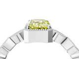 White gold Fancy Yellow Emerald  Cut Diamond Milgrain Marquise Band with Prong Setting_7