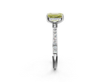 White gold Fancy Yellow Emerald  Cut Diamond Pavé Band Ring with Four-Prong Setting_26
