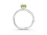 White gold Fancy Yellow Emerald  Cut Diamond Pavé Band Ring with Four-Prong Setting_28