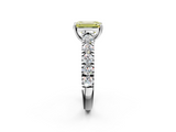 White gold Fancy Yellow Emerald  Cut Diamond Pavé Band Solitaire with Four-Prong Setting_5