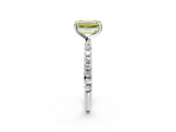 White gold Fancy Yellow Emerald  Cut Diamond Pavé Band Solitaire with Four-Prong Setting_5