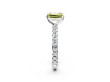 White gold Fancy Yellow Emerald  Cut Diamond Pavé Band with Four-Prong Setting_26