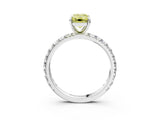 White gold Fancy Yellow Emerald  Cut Diamond Pavé Band with Four-Prong Setting_27