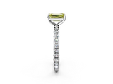 White gold Fancy Yellow Emerald  Cut Diamond Pavé Band with Four-Prong Setting_35