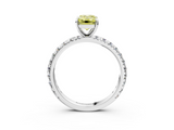 White gold Fancy Yellow Emerald  Cut Diamond Pavé Band with Four-Prong Setting_36