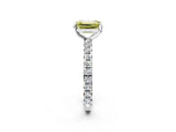 White gold Fancy Yellow Emerald  Cut Diamond Pavé Band with Four-Prong Setting_45