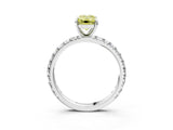 White gold Fancy Yellow Emerald  Cut Diamond Pavé Band with Four-Prong Setting_46