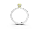 White gold Fancy Yellow Emerald Cut Diamond Pavé Engagement Ring with Round  Accents and Prong Setting_135