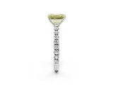 White gold Fancy Yellow Emerald Cut Diamond Pavé Solitaire Engagement Ring with Four-Prong Setting_81