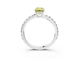 White gold Fancy Yellow Emerald Cut Diamond Pavé Solitaire Engagement Ring with Four-Prong Setting_85