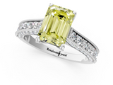 White gold Fancy Yellow Emerald  Cut Diamond Pave Band with Four-Prong Setting_21