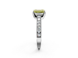 White gold Fancy Yellow Emerald  Cut Diamond Pave Band with Four-Prong Setting_22