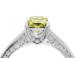 White gold Fancy Yellow Emerald  Cut Diamond Pave Band with Four-Prong Setting_24