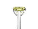 White gold Fancy Yellow Emerald Cut Diamond Solitaire Engagement Ring with Cathedral Setting and Four-Prong Mount_105
