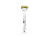 White gold Fancy Yellow Emerald Cut Diamond Solitaire Engagement Ring with Cathedral Setting and Four-Prong Mount_172