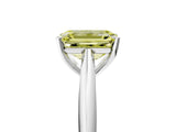 White gold Fancy Yellow Emerald Cut Diamond Solitaire Engagement Ring with Cathedral Setting and Four-Prong Mount_173
