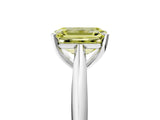 White gold Fancy Yellow Emerald Cut Diamond Solitaire Engagement Ring with Cathedral Setting and Four-Prong Mount_19